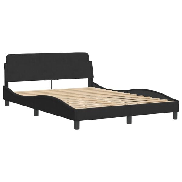vidaXL Letto con Materasso Dover Nero 120x200 cm in Velluto