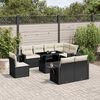 vidaXL Set Divani da Giardino 9 pz con Cuscini Nero in Polyrattan