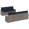 vidaXL Set di divani 8 pz 7-Numero di posti Grigio polyrattan