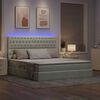 vidaXL Letto con contenitore e LED Grigio chiaro 160 x 200 cm Velluto