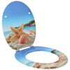 vidaXL Sedile per toilette con chiusura morbida Blu Chiaro 44 x 38 cm