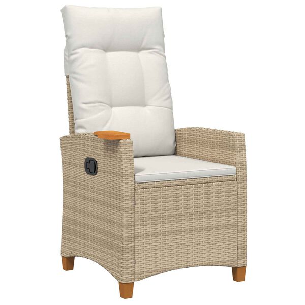 vidaXL Poltrona reclinabile con tavolino 62 x 64 x 112 cm polyrattan