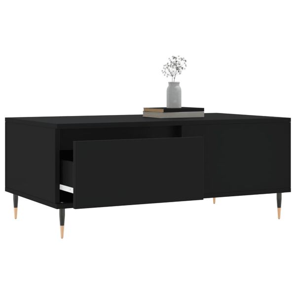 vidaXL Tavolino da Salotto Nero 90x50x36,5 cm in Legno Multistrato