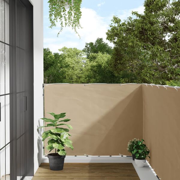 vidaXL Paravento Balcone Beige 120x400 cm Tessuto Oxford
