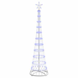vidaXL Albero di Natale LED con 230 LED Blu 51 x 51 x 190 cm Metallo