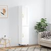 vidaXL Credenza 34,5x34x180 cm in Legno Multistrato Bianco Lucido