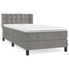 vidaXL Giroletto a Molle con Materasso Grigio Chiaro 90x200 cm Velluto