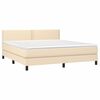vidaXL Letto a Molle con Materasso e LED Crema 180x200 cm in Tessuto