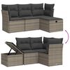 vidaXL Set Divani da Giardino 4 pz con Cuscini in Polyrattan Grigio