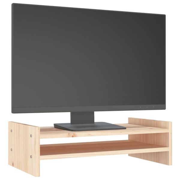 vidaXL Supporto per Monitor 50x27x15 cm in Legno Massello di Pino