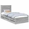 vidaXL Struttura del letto con cassetto Grigio Sonoma 100 x 200 cm