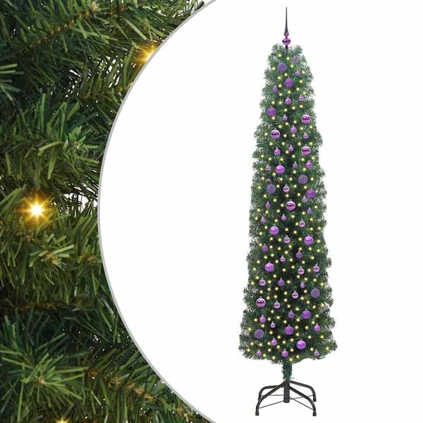 vidaXL Albero di Natale artificiale con 300 LED Verde 240 cm
