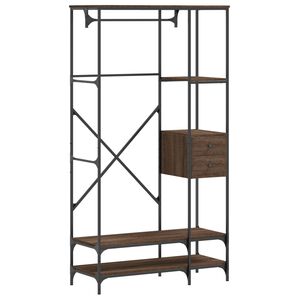 vidaXL Appendiabiti con Scaffali Rovere Marrone in Legno Multistrato
