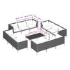 vidaXL Set Divani da Giardino 13 pz Cuscini in Polyrattan Grigio Scuro