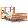 vidaXL Letto Libreria senza Materasso Marrone Cera 135x190 cm Legno