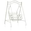 vidaXL Panchina a Dondolo Acciaio 113 x 121,5 x 168 cm Bianco Antico