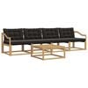 vidaXL Set di divani da esterno 5 pcs Bianco e Nero 79 x 79 x 37 cm