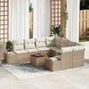 vidaXL Set Divano da Giardino 9 pcs Beige e Crema polyrattan