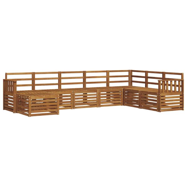 vidaXL Set divani 8 pcs Naturale Legno di Acacia Massello