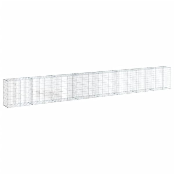 vidaXL Cesto Gabbione con Copertura 800x50x100 cm Ferro Zincato