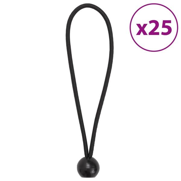 vidaXL Corde Elastiche con Palline 25 pz 21x0,5 cm