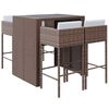 vidaXL Set Bar da Giardino 5 pz con Cuscini in Polyrattan Marrone