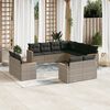 vidaXL Set Divani da Giardino 11 pz con Cuscini in Polyrattan Grigio