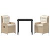vidaXL Set da Pranzo per Giardino 3 pcs Beige e Grigio Chiaro