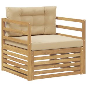 vidaXL Divano da esterno Bianco e Beige