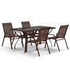 vidaXL Set da Pranzo da Giardino 5 pz Marrone e Nero