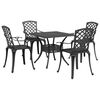 vidaXL Set da Pranzo da Giardino 5 pz Nero in Alluminio Pressofuso
