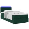 vidaXL Pouf Letto con Materasso e LED Verde Scuro 80x200cm in Velluto
