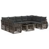 vidaXL Set Divano da Giardino 10 pz Grigio e Grigio Scuro polyrattan