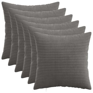vidaXL Federa 6 pcs HEERLEN Grigio Scuro 30 x 30 cm corduroy