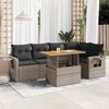 vidaXL Set Divano da Giardino 6 pz con Cuscini Grigio in Polyrattan