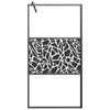 vidaXL Parete Doccia Walk in 100x195 cm Vetro ESG Design Pietre Nero