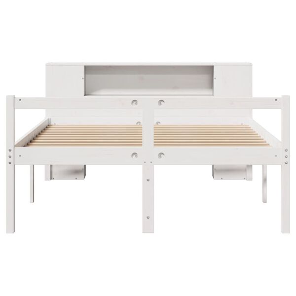 vidaXL Letto Libreria senza Materasso Bianco 140x190 cm Legno di Pino