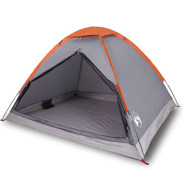 vidaXL Tenda da Campeggio a Cupola 4 Persone Grigio e Arancione