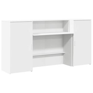 vidaXL Banco Reception Bianco 200x50x103,5 cm in Legno Multistrato
