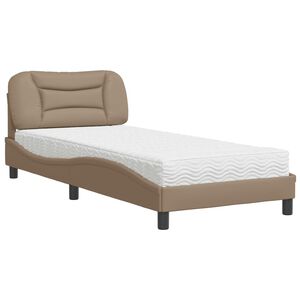 vidaXL Letto con Materasso Hvar Cappuccino 90x200 cm in Similpelle