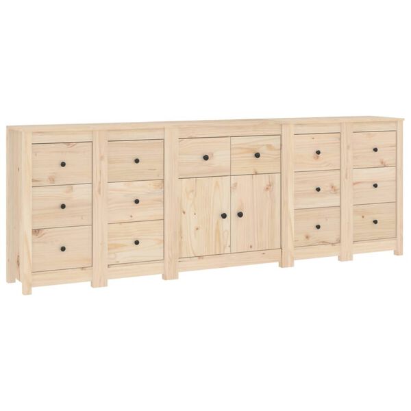 vidaXL Credenza 230x35x80 cm in Legno Massello di Pino