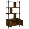 vidaXL Libreria con Ante Rovere Fumo 76,5x30x154,5cm Legno Multistrato