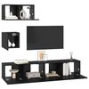 vidaXL Set mobile TV 4 pcs Rovere Nero Legno multistrato