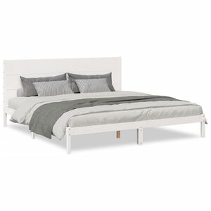 vidaXL Giroletto Extra Lungo senza Materasso Bianco 200x210cm Massello