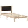 vidaXL Letto con Testiera Rivestita Nero 90 x 200 cm Pino massello