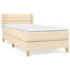 vidaXL Giroletto a Molle con Materasso Crema 90x200 cm inTessuto