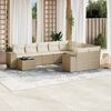 vidaXL Set Divano da Giardino 10 pz con Cuscini Beige in Polyrattan