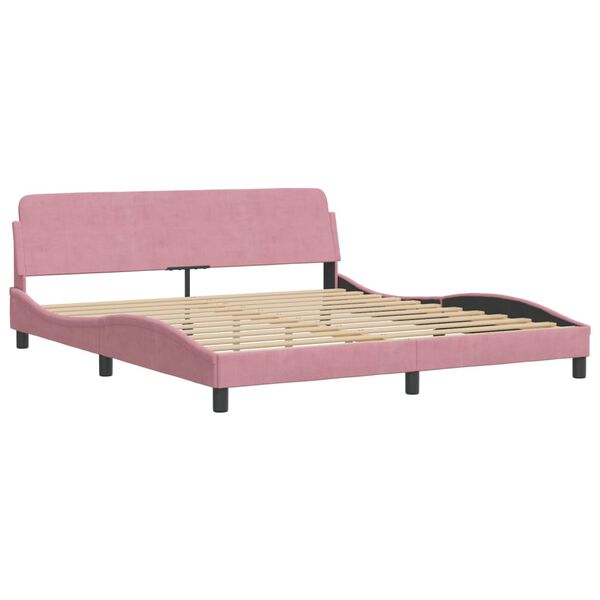 vidaXL Letto con Materasso Rosa 180x200 cm in Velluto