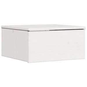 vidaXL Comodino Bianco 37 x 35 x 18,5 cm Legno di pino massello