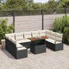 vidaXL Set Divano da Giardino 10 pcs Nero Poly Rattan